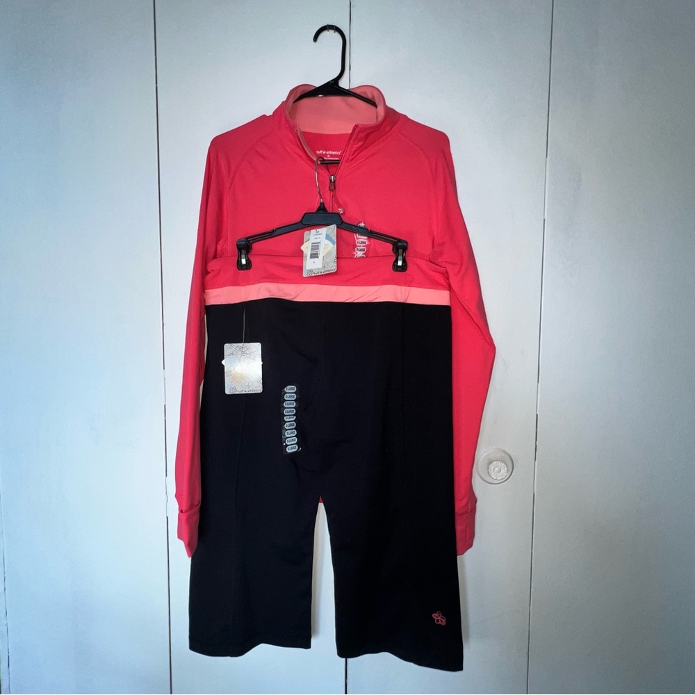 NWT Tuff Athletics Coral and Black Activewear Set, Size XL